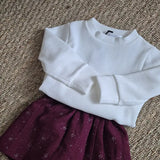 Jupe réversible velours et glitter bordeaux