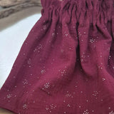 Jupe réversible velours et glitter bordeaux